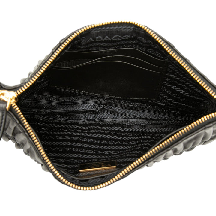 Prada Nappa Gaufre Wristlet Pochette