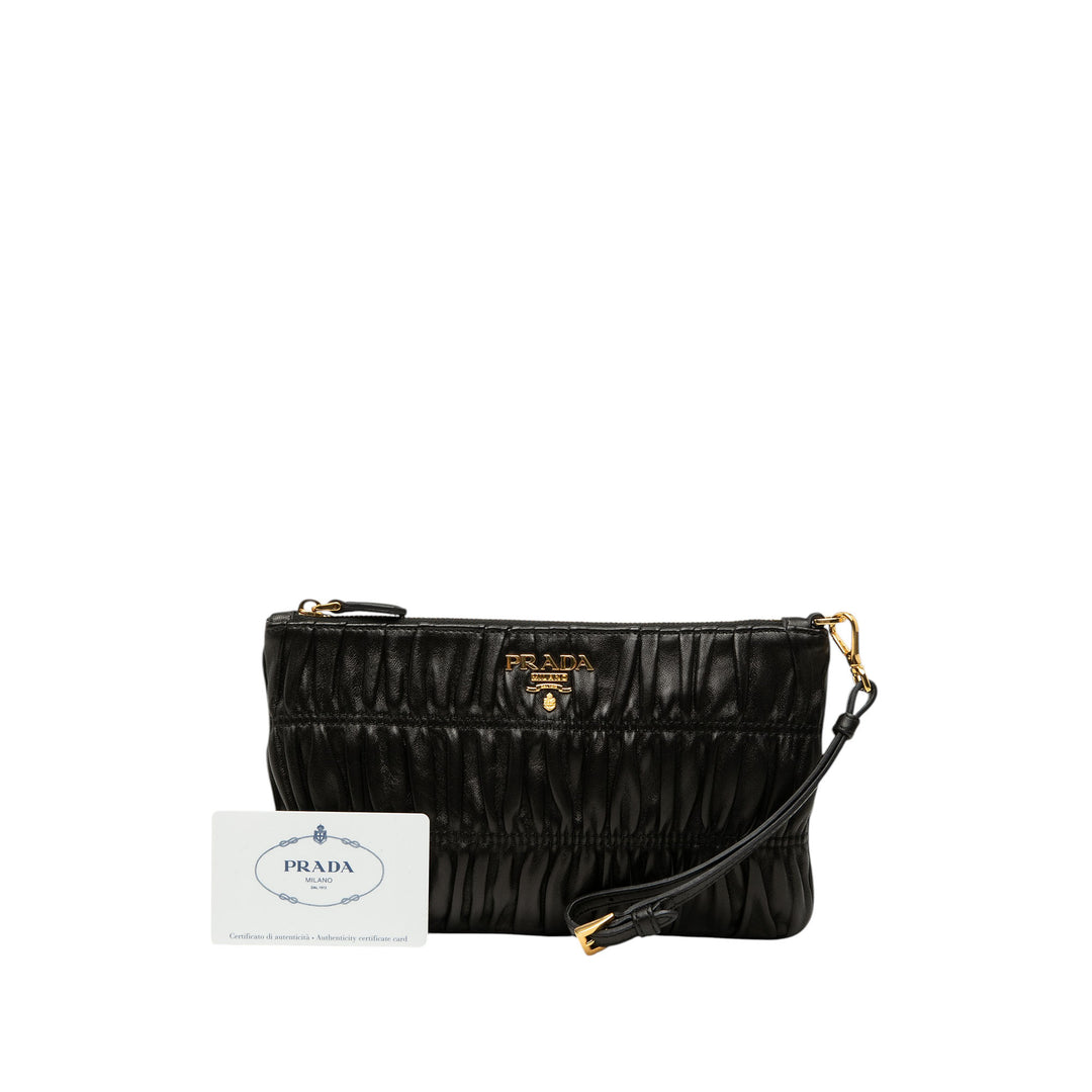 Prada Nappa Gaufre Wristlet Pochette