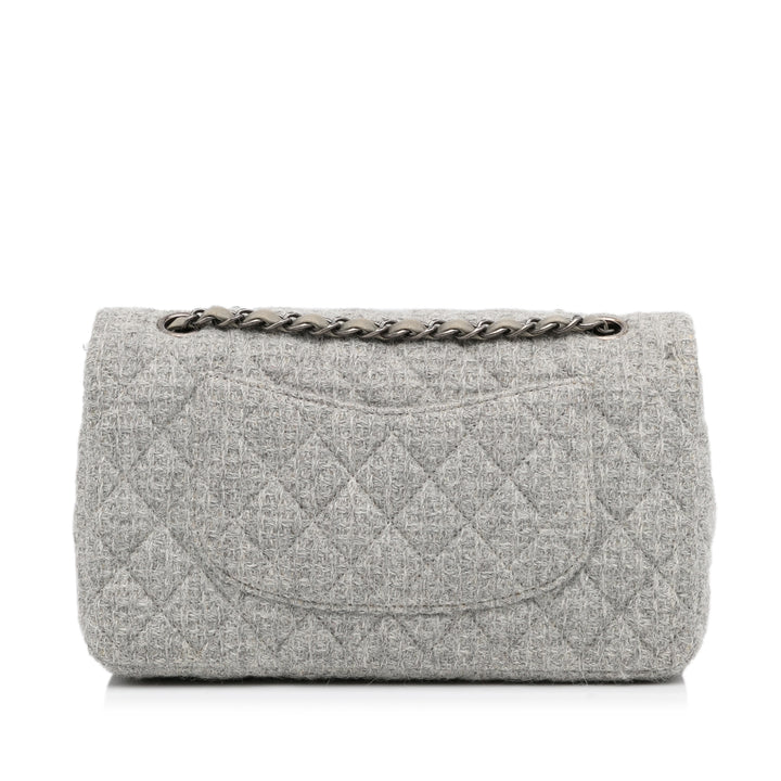 Medium Classic Tweed Double Flap Gray - Gaby Paris