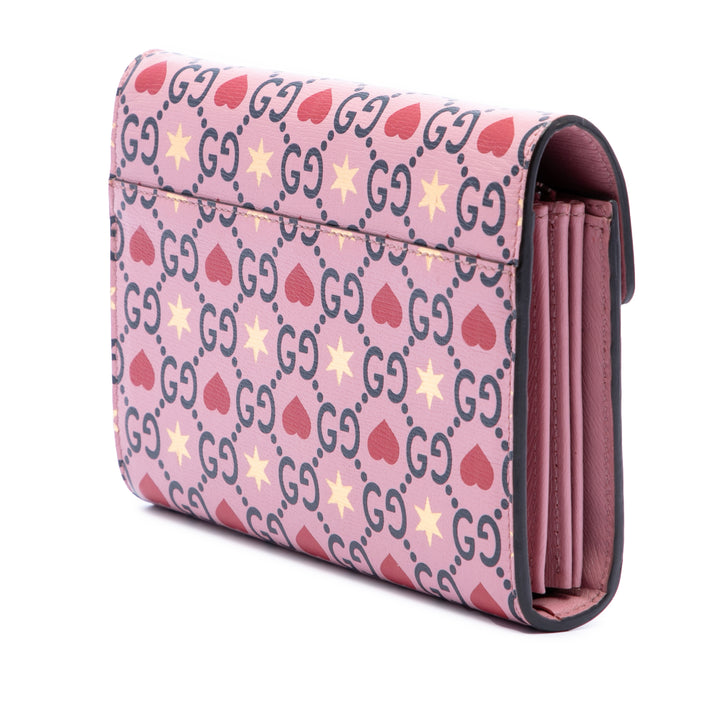 Valentines Day Dionysus Wallet on Chain Cuir de veau Rose