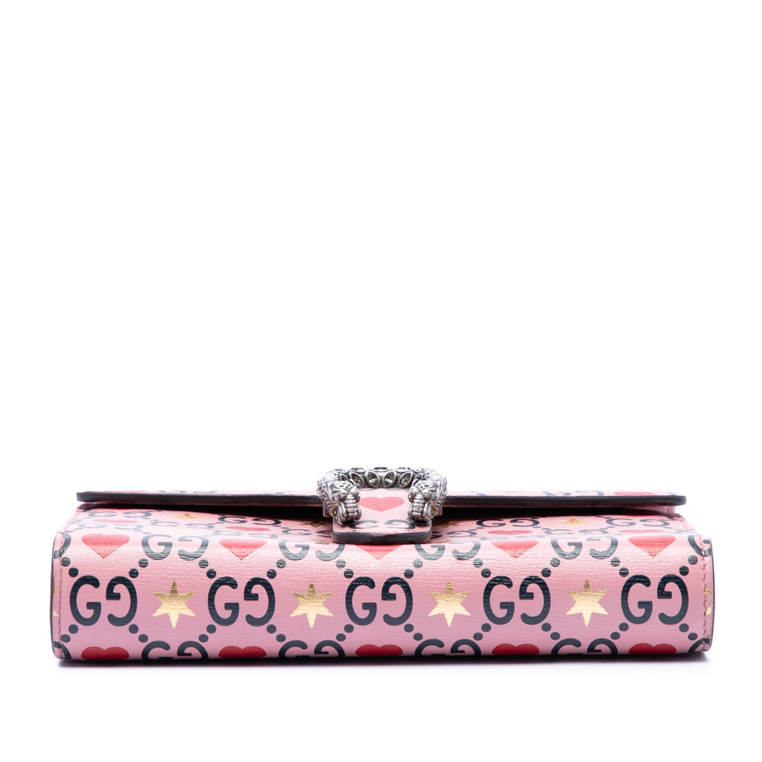 Valentines Day Dionysus Wallet on Chain Cuir de veau Rose