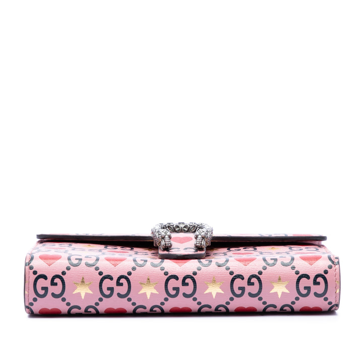 Valentines Day Dionysus Wallet on Chain Cuir de veau Rose