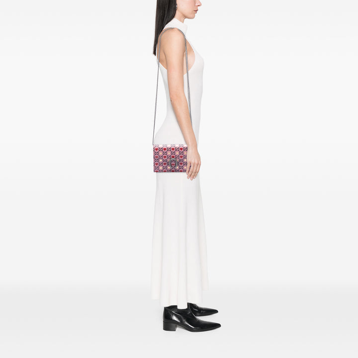 Valentines Day Dionysus Wallet on Chain Cuir de veau Rose