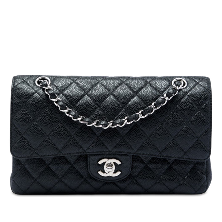 Classic Double rabat Moyen Cuir caviar Noir
