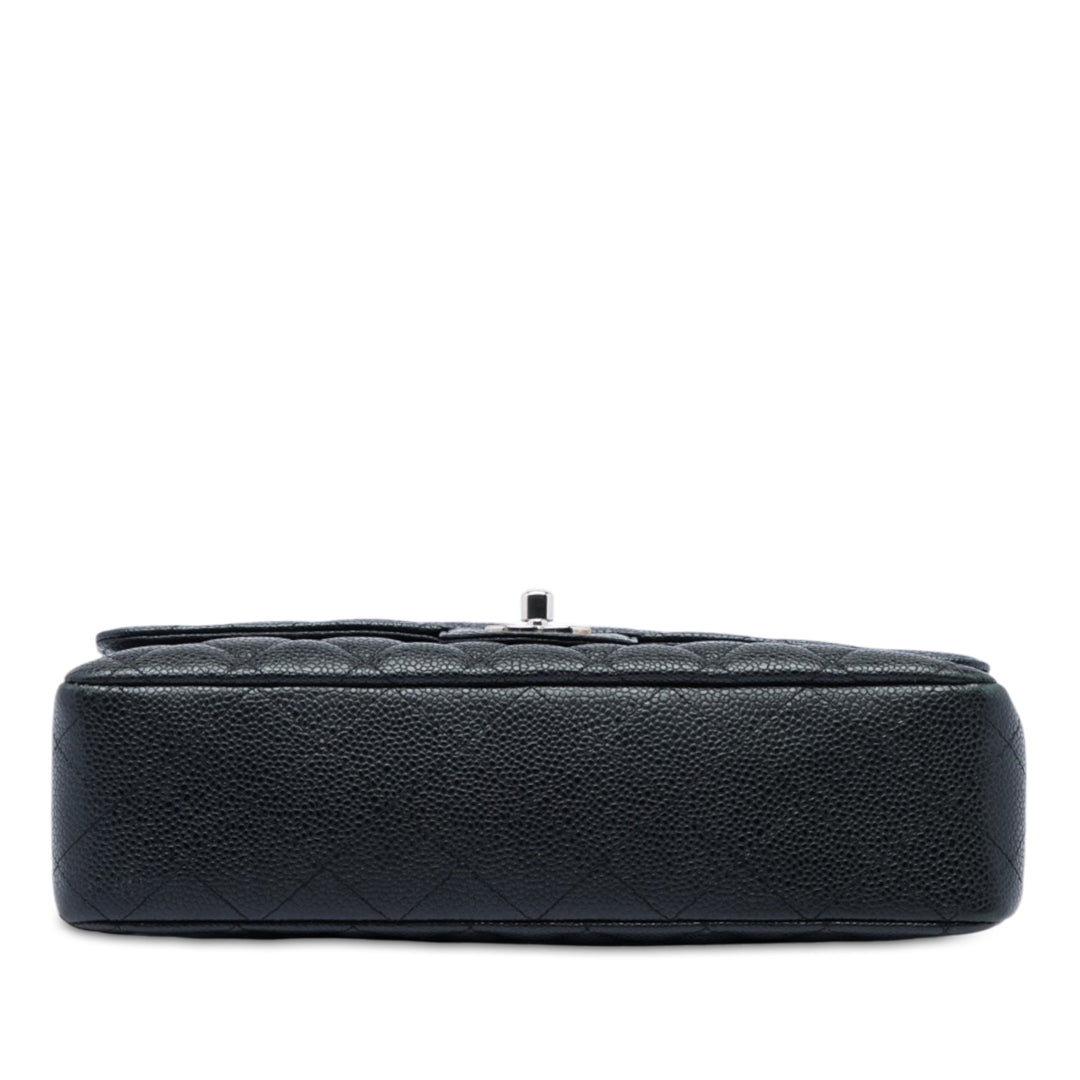Classic Double rabat Moyen Cuir caviar Noir