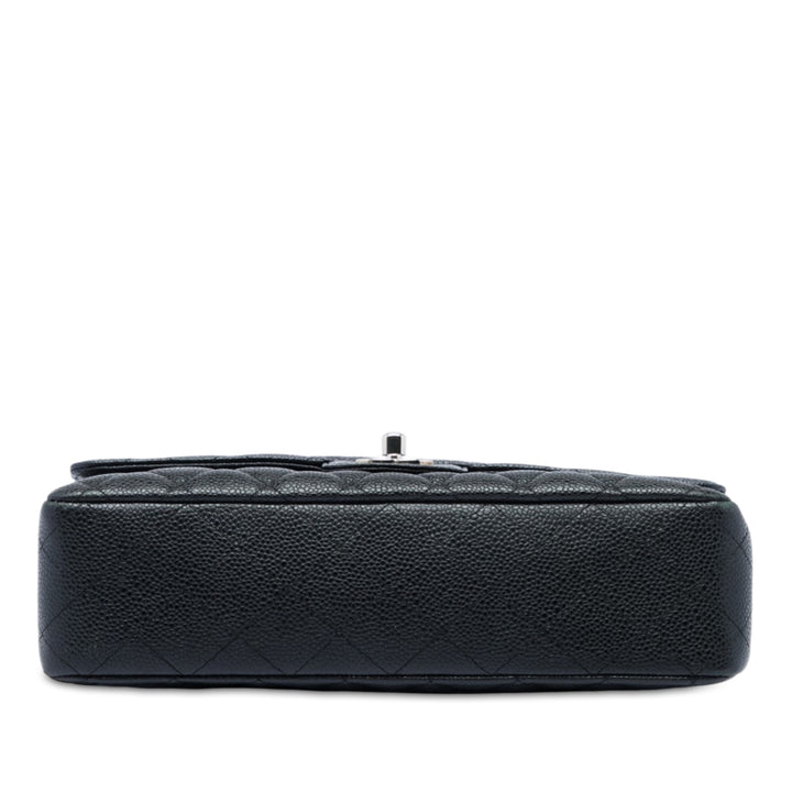 Classic Double rabat Moyen Cuir caviar Noir