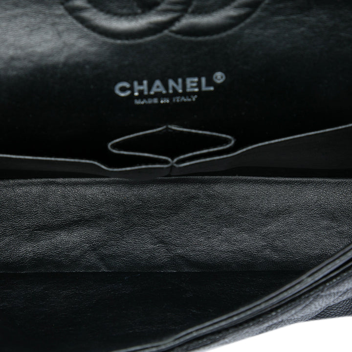Classic Double rabat Moyen Cuir caviar Noir