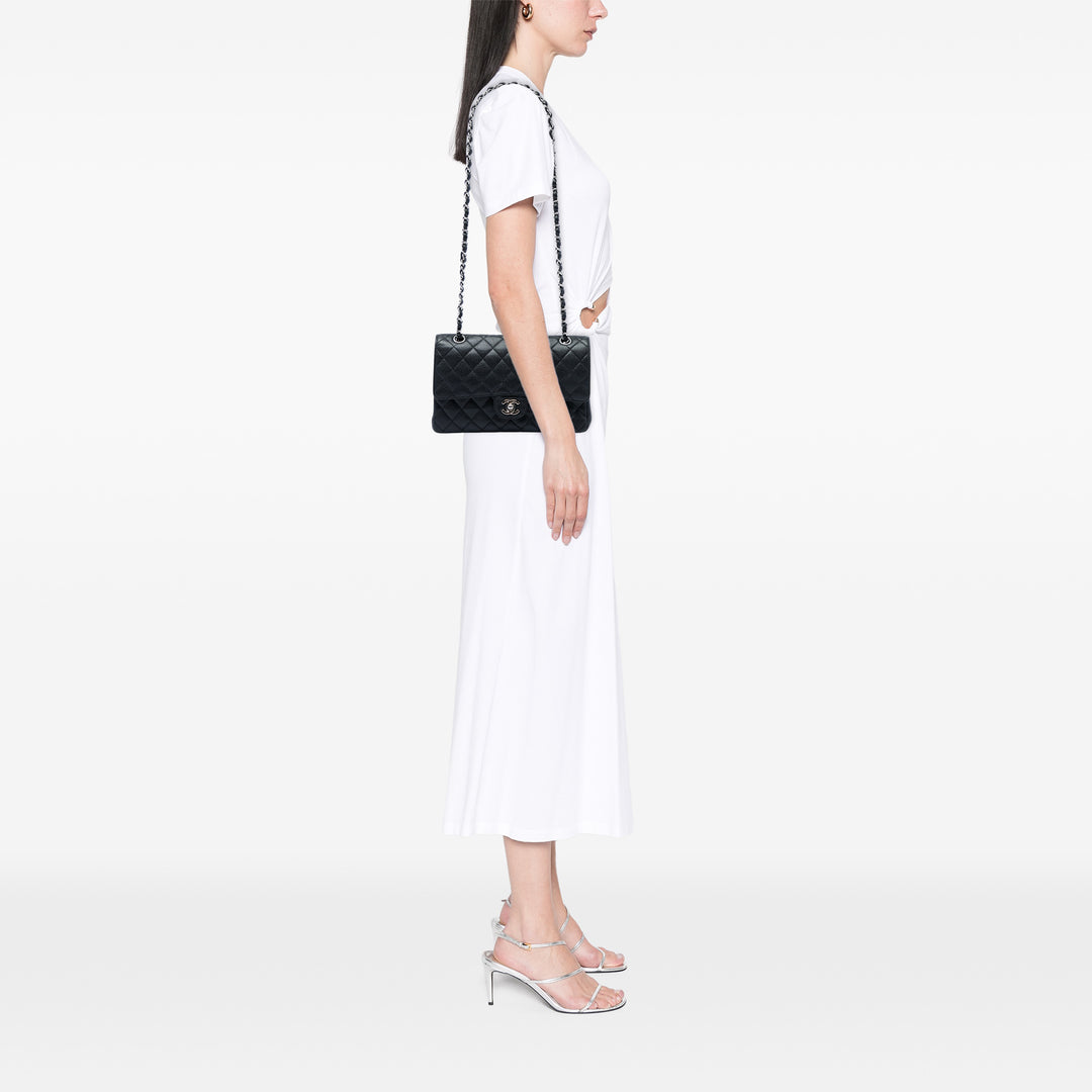 Classic Double rabat Moyen Cuir caviar Noir