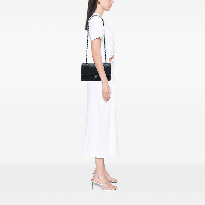 Classic Double rabat Moyen Cuir caviar Noir