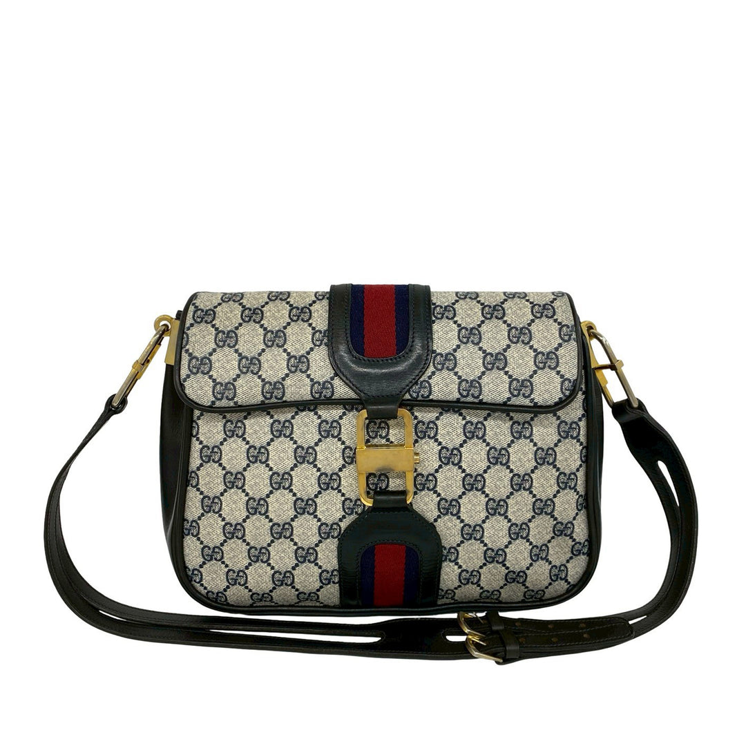 Gucci Sac bandoulière Web GG Supreme Gris – vue principale – GABY PARIS