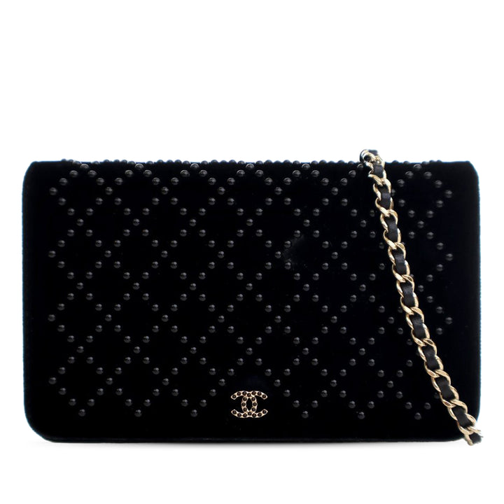 Chanel CC Velours clouté Wallet on Chain