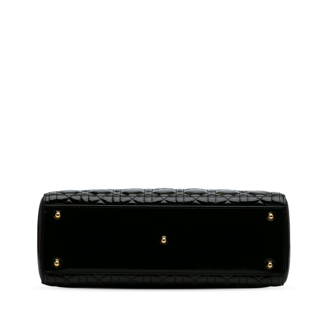 Large Patent Cannage Lady Dior Black - Gaby Paris