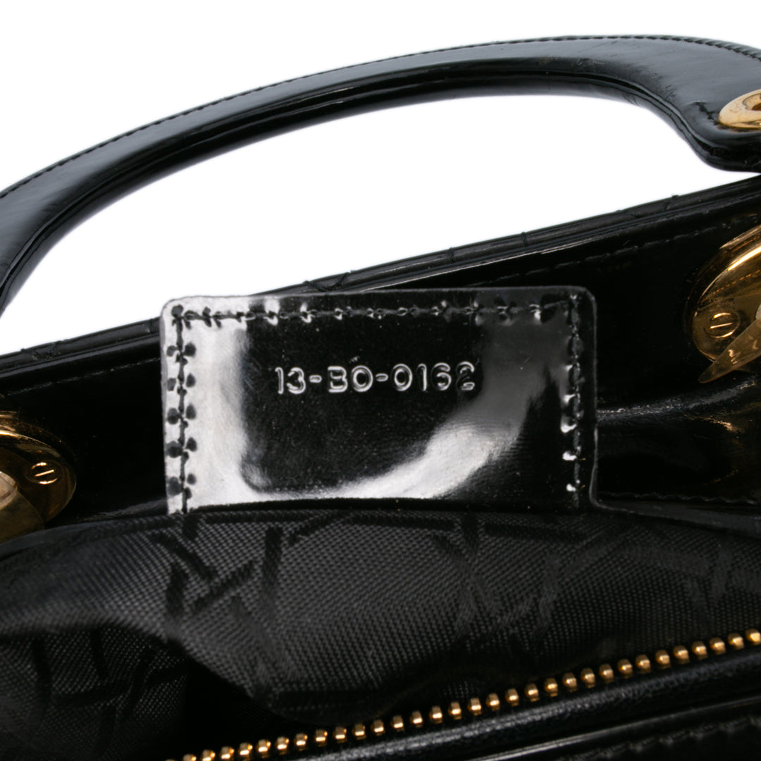 Large Patent Cannage Lady Dior Black - Gaby Paris