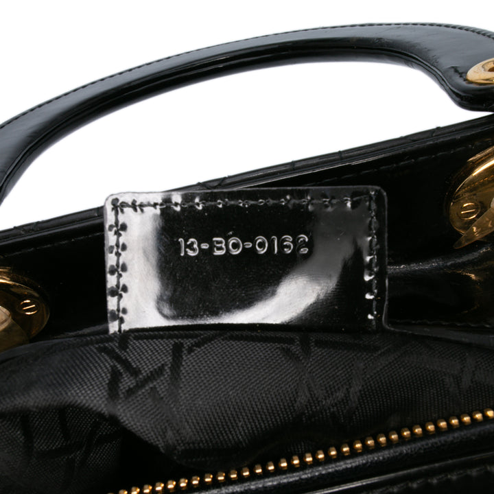 Large Patent Cannage Lady Dior Black - Gaby Paris