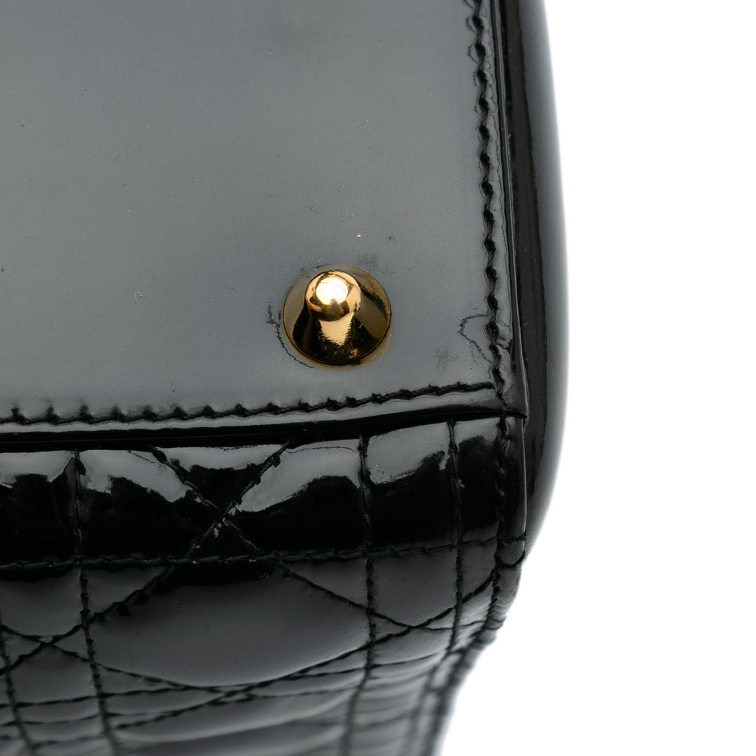 Large Patent Cannage Lady Dior Black - Gaby Paris
