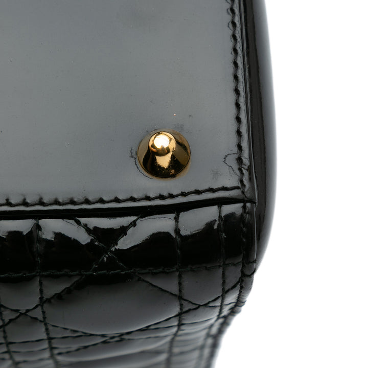 Large Patent Cannage Lady Dior Black - Gaby Paris