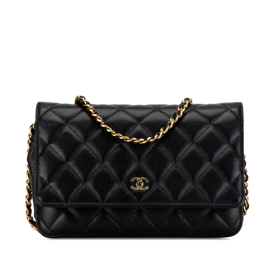 CC Caviar Wallet on Chain Black - Gaby Paris