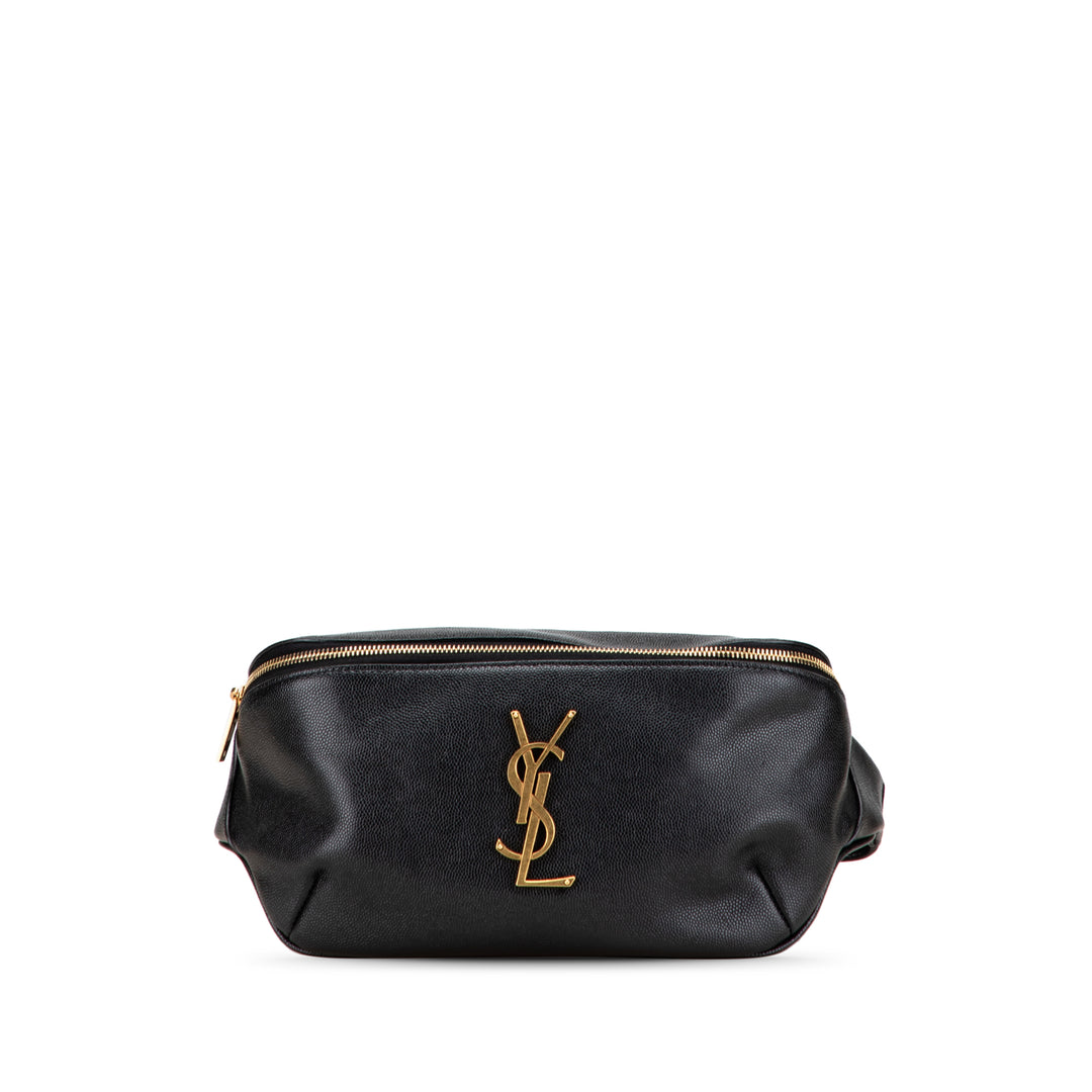 Grain de Poudre Monogram Belt Bag Black - Gaby Paris