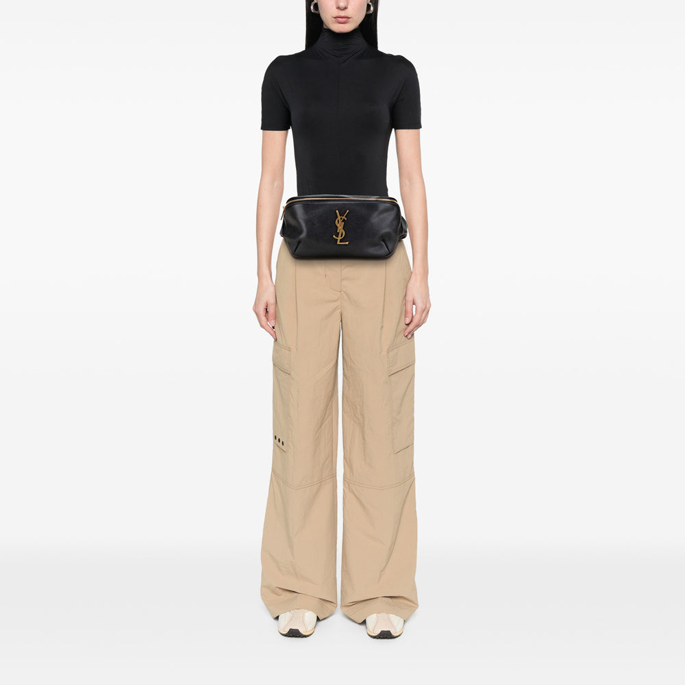 Grain de Poudre Monogram Belt Bag Black - Gaby Paris