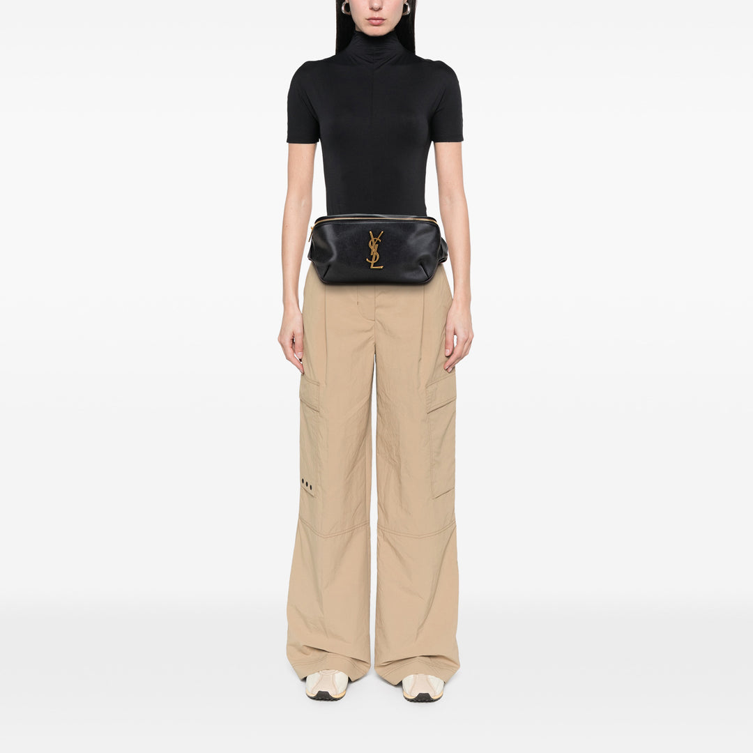 Grain de Poudre Monogram Belt Bag Black - Gaby Paris