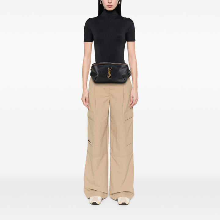 Grain de Poudre Monogram Belt Bag Black - Gaby Paris