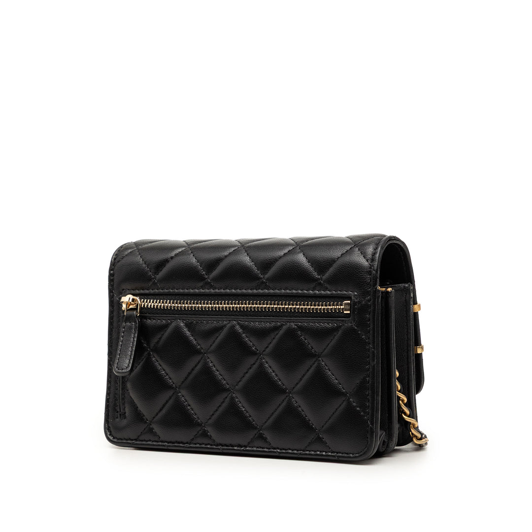 Chanel Mini CC Matelassé Cuir d’agneau Coco Clips Wallet on Chain