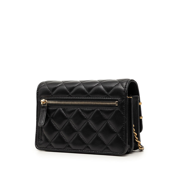 Chanel Mini CC Matelassé Cuir d’agneau Coco Clips Wallet on Chain