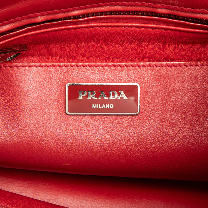 Prada Soft Veau Pompon Convertible Drawstring Bucket Sac