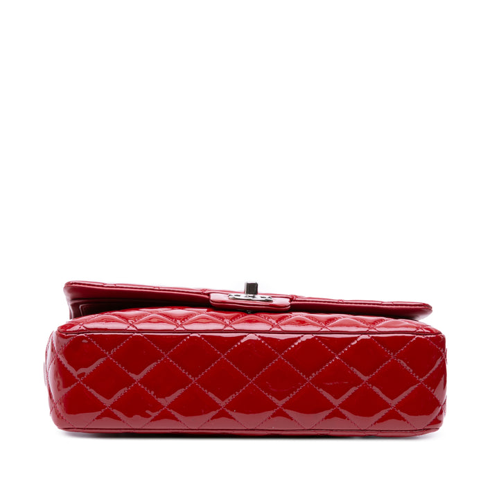 Medium Classic Patent Double Flap Red - Gaby Paris