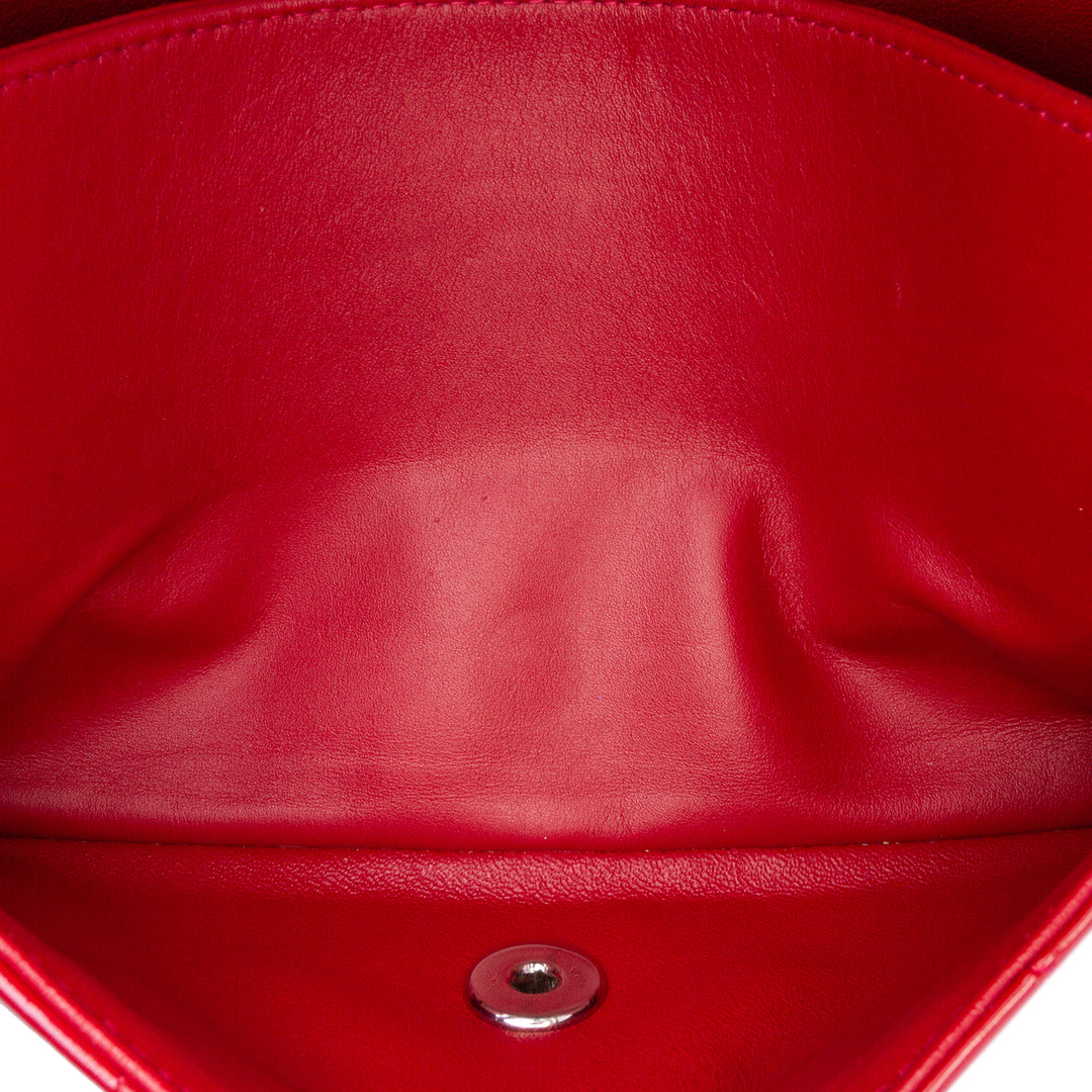 Medium Classic Patent Double Flap Red - Gaby Paris