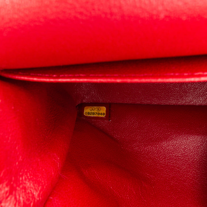 Medium Classic Patent Double Flap Red - Gaby Paris