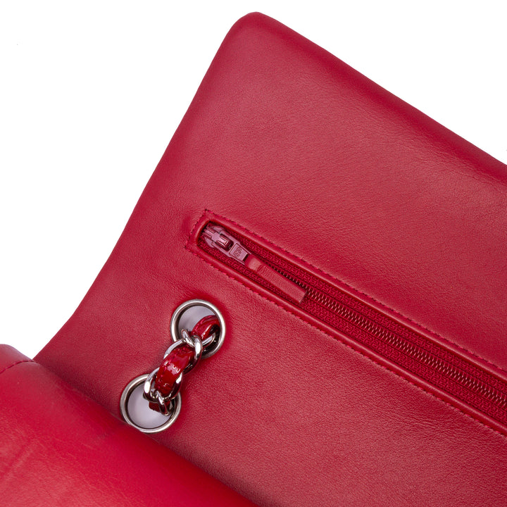 Medium Classic Patent Double Flap Red - Gaby Paris