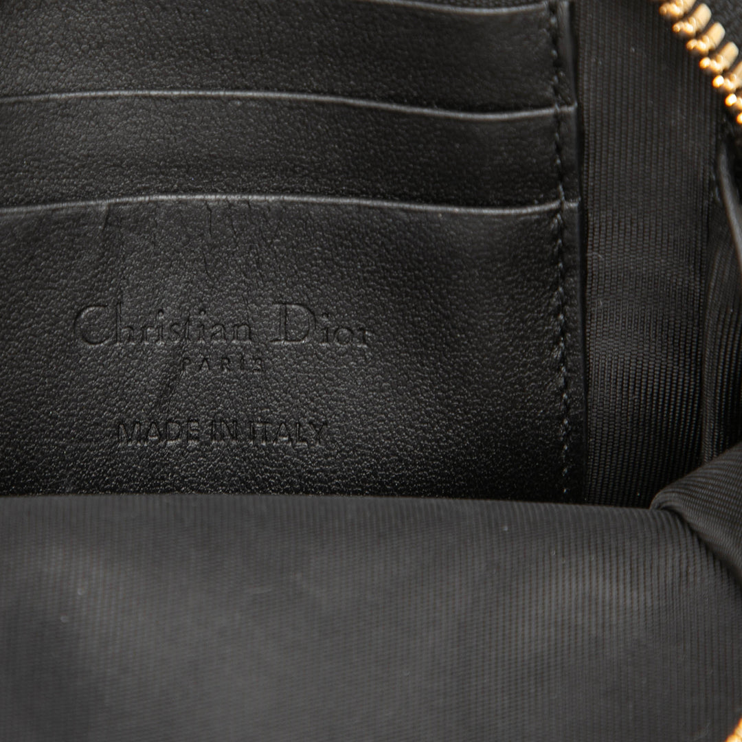 Cannage Lady Dior Call In Étui téléphone Cuir d'agneau Noir