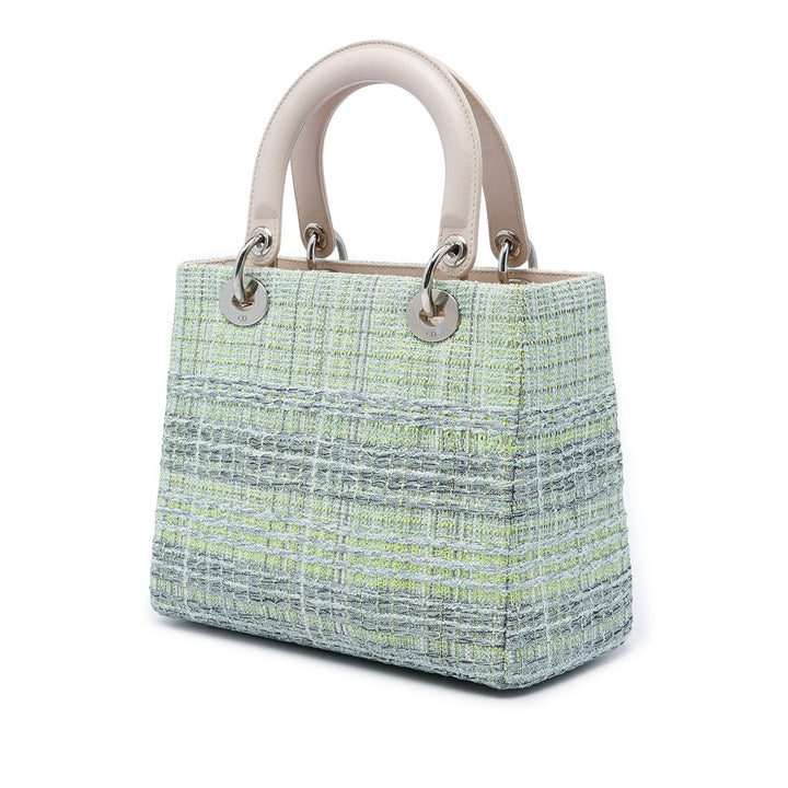 Dior Sac à main Lady Dior Tweed Moyen Vert – vue 2 – GABY PARIS