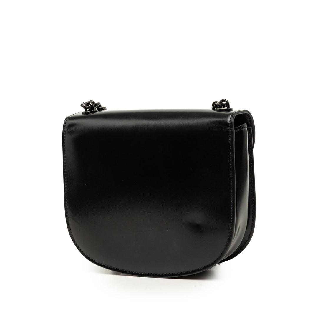 brillant Triomphe Besace Clea Chaîne Sac Teen Cuir de veau Noir