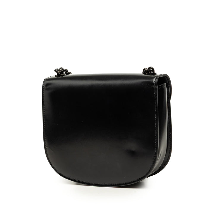 brillant Triomphe Besace Clea Chaîne Sac Teen Cuir de veau Noir