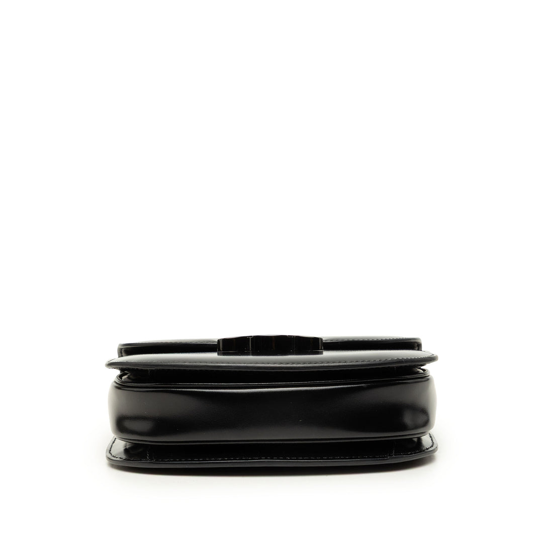 brillant Triomphe Besace Clea Chaîne Sac Teen Cuir de veau Noir