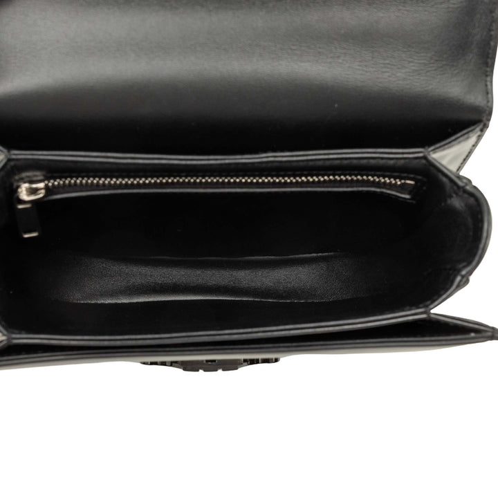 brillant Triomphe Besace Clea Chaîne Sac Teen Cuir de veau Noir
