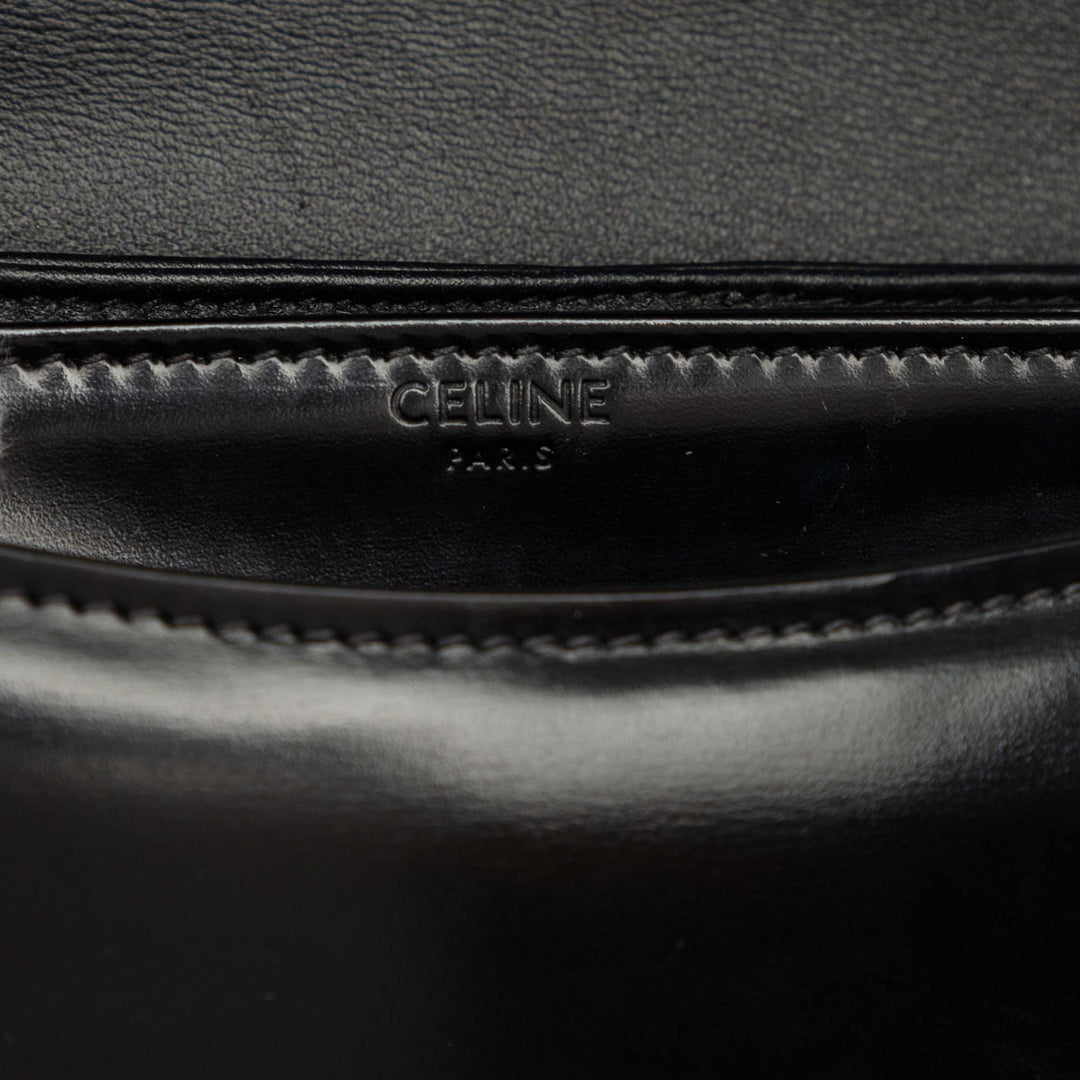 brillant Triomphe Besace Clea Chaîne Sac Teen Cuir de veau Noir