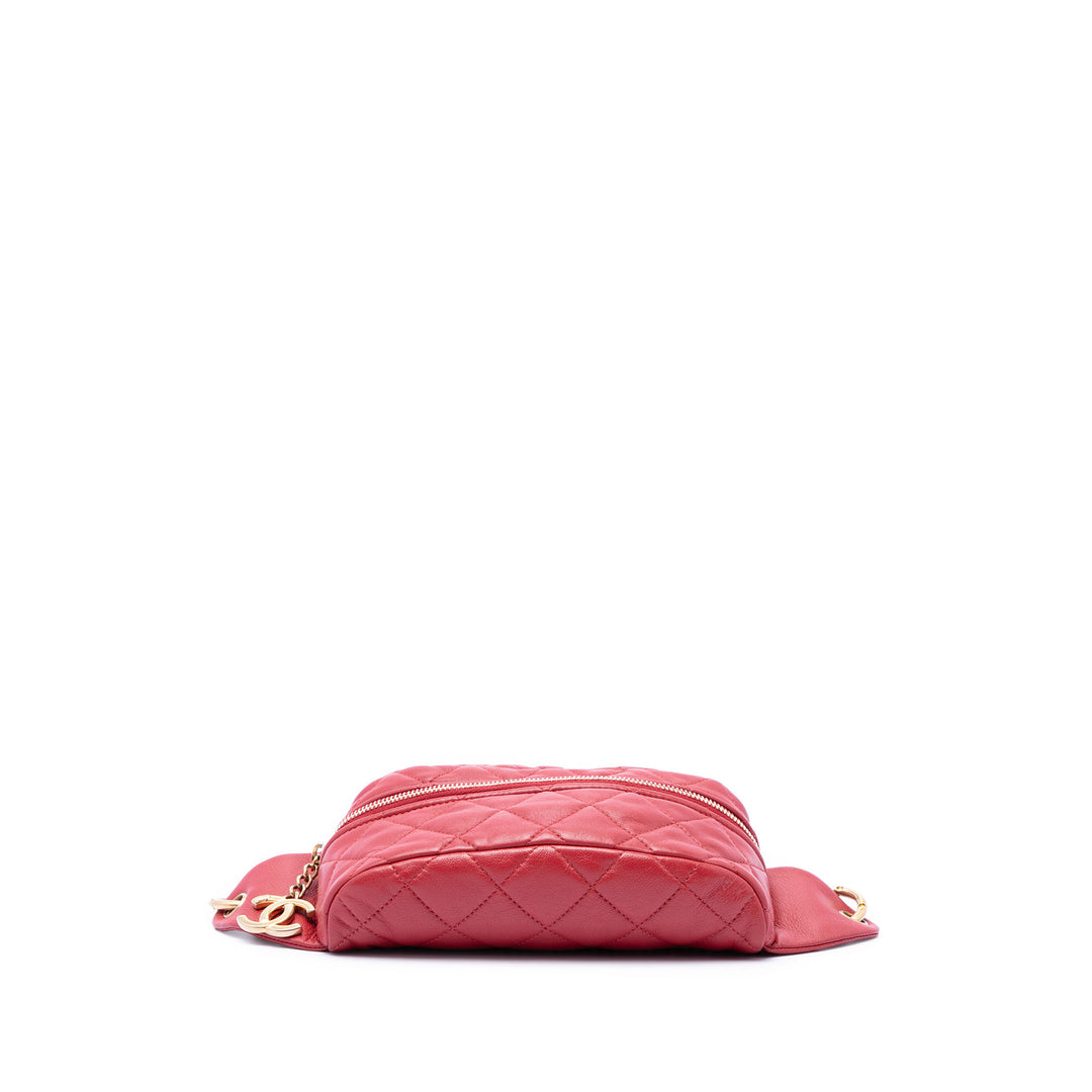 Chanel CC Matelassé Cuir d'agneau Sac ceinture