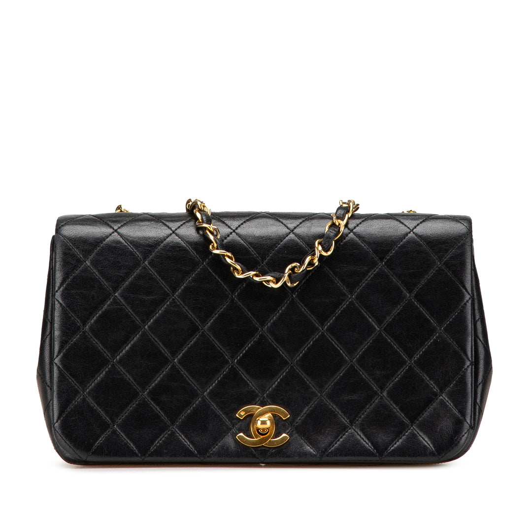 CC Quilted Lambskin Full Flap Black - Gaby Paris