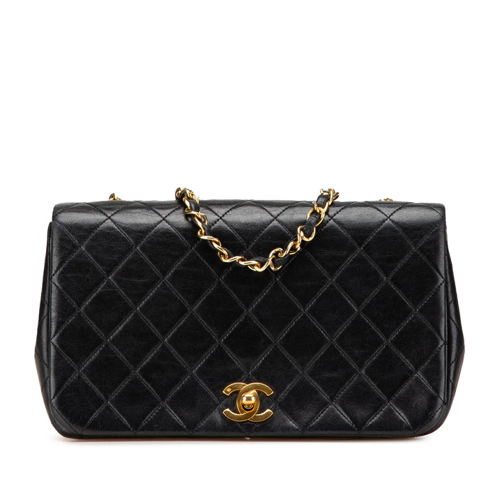 CC Quilted Lambskin Full Flap Black - Gaby Paris