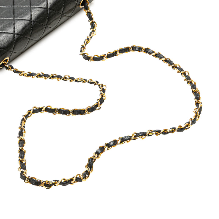 CC Quilted Lambskin Full Flap Black - Gaby Paris