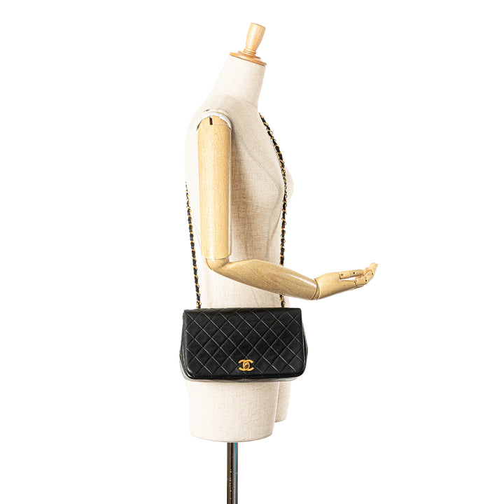 CC Quilted Lambskin Full Flap Black - Gaby Paris