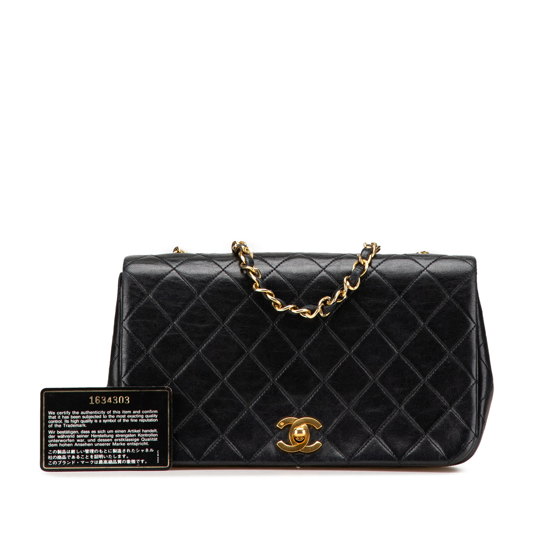CC Quilted Lambskin Full Flap Black - Gaby Paris