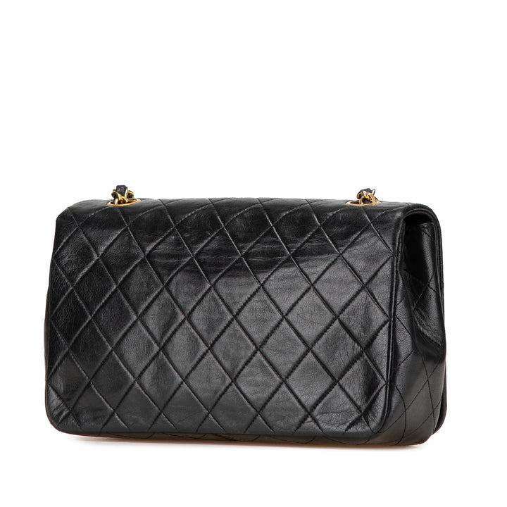 CC Quilted Lambskin Full Flap Black - Gaby Paris