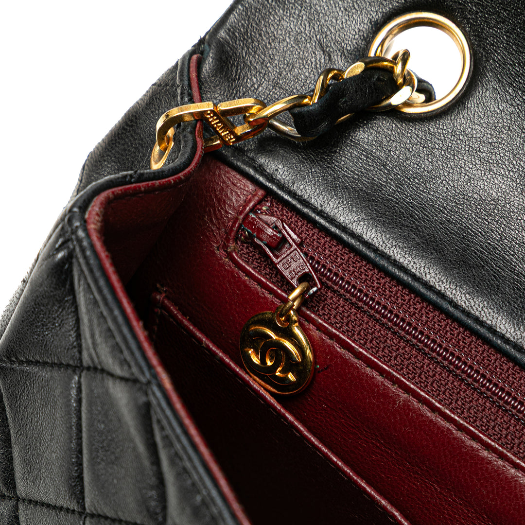 CC Quilted Lambskin Full Flap Black - Gaby Paris