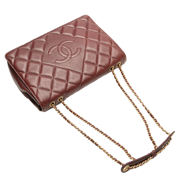 Medium Quilted Lambskin Diamond CC Flap Red - Gaby Paris