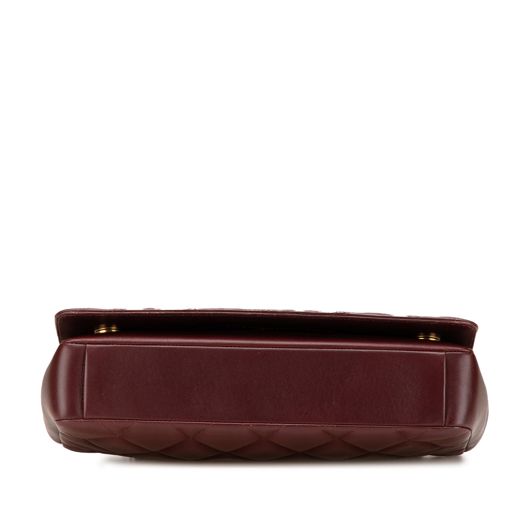 Medium Quilted Lambskin Diamond CC Flap Red - Gaby Paris