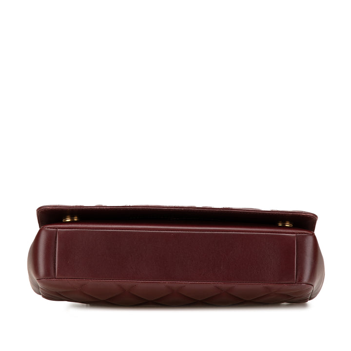 Medium Quilted Lambskin Diamond CC Flap Red - Gaby Paris
